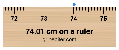 Where is 74.01 centimeters on a ruler