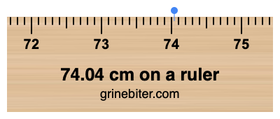 Where is 74.04 centimeters on a ruler