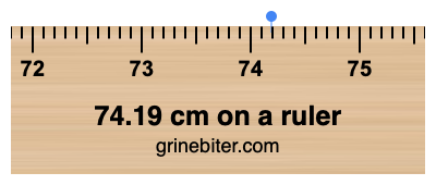Where is 74.19 centimeters on a ruler