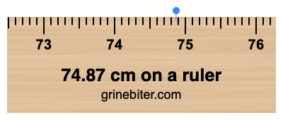 74.87 cm on a ruler Where is 74.87 centimeters on a ruler