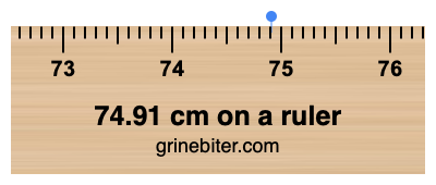 74.91 cm on a ruler Where is 74.91 centimeters on a ruler