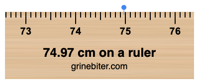 74.97 cm on a ruler Where is 74.97 centimeters on a ruler