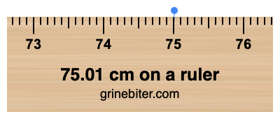 75.01 cm on a ruler Where is 75.01 centimeters on a ruler