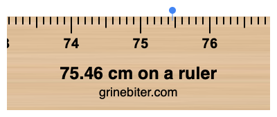 75.46 cm on a ruler Where is 75.46 centimeters on a ruler