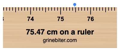 75.47 cm on a ruler Where is 75.47 centimeters on a ruler