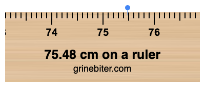 75.48 cm on a ruler Where is 75.48 centimeters on a ruler