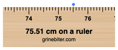 75.51 cm on a ruler Where is 75.51 centimeters on a ruler