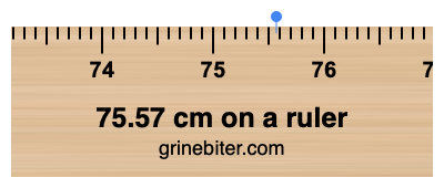 75.57 cm on a ruler Where is 75.57 centimeters on a ruler
