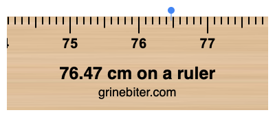 76.47 cm on a ruler Where is 76.47 centimeters on a ruler