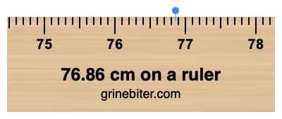 76.86 cm on a ruler Where is 76.86 centimeters on a ruler
