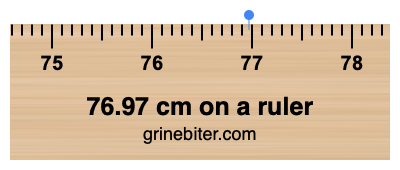 76.97 cm on a ruler Where is 76.97 centimeters on a ruler