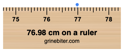 76.98 cm on a ruler Where is 76.98 centimeters on a ruler