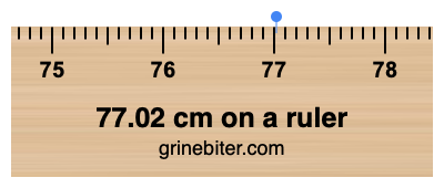 77.02 cm on a ruler Where is 77.02 centimeters on a ruler