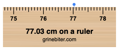 77.03 cm on a ruler Where is 77.03 centimeters on a ruler