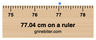 77.04 cm on a ruler Where is 77.04 centimeters on a ruler