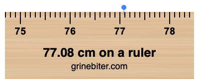 77.08 cm on a ruler Where is 77.08 centimeters on a ruler