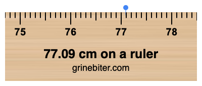 77.09 cm on a ruler Where is 77.09 centimeters on a ruler