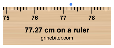 Where is 77.27 centimeters on a ruler