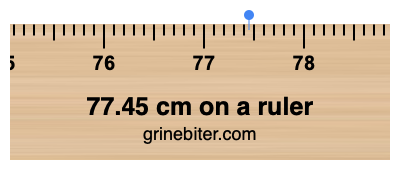 Where is 77.45 centimeters on a ruler