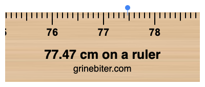 Where is 77.47 centimeters on a ruler