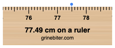Where is 77.49 centimeters on a ruler