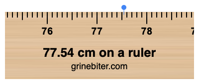 77.54 cm on a ruler Where is 77.54 centimeters on a ruler