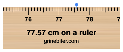Where is 77.57 centimeters on a ruler