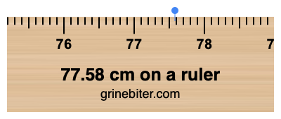 Where is 77.58 centimeters on a ruler