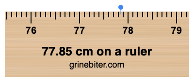 77.85 cm on a ruler Where is 77.85 centimeters on a ruler