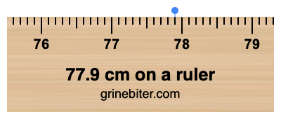 77.9 cm on a ruler Where is 77.9 centimeters on a ruler