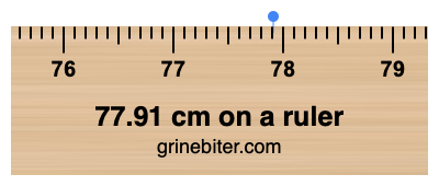 77.91 cm on a ruler Where is 77.91 centimeters on a ruler