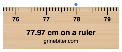 Where is 77.97 centimeters on a ruler