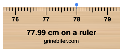 Where is 77.99 centimeters on a ruler