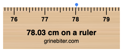 Where is 78.03 centimeters on a ruler
