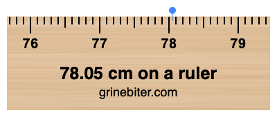 Where is 78.05 centimeters on a ruler