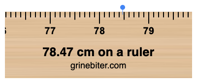 Where is 78.47 centimeters on a ruler