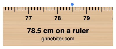 Where is 78.5 centimeters on a ruler