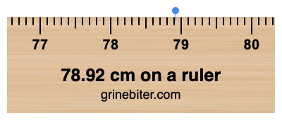 Where is 78.92 centimeters on a ruler