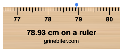 Where is 78.93 centimeters on a ruler