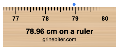 78.96 cm on a ruler Where is 78.96 centimeters on a ruler