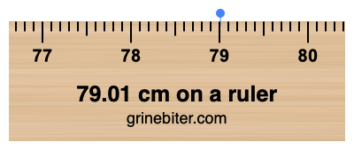 79.01 cm on a ruler Where is 79.01 centimeters on a ruler