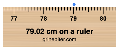 79.02 cm on a ruler Where is 79.02 centimeters on a ruler