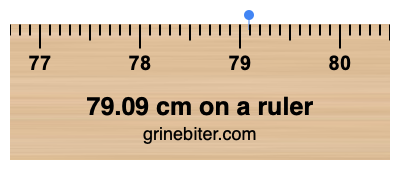 79.09 cm on a ruler Where is 79.09 centimeters on a ruler