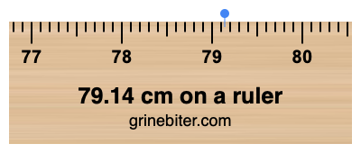 79.14 cm on a ruler Where is 79.14 centimeters on a ruler