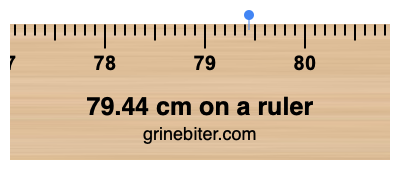Where is 79.44 centimeters on a ruler