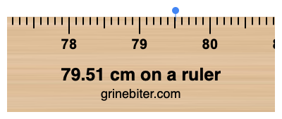 79.51 cm on a ruler Where is 79.51 centimeters on a ruler