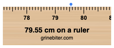 Where is 79.55 centimeters on a ruler
