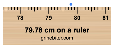 Where is 79.78 centimeters on a ruler