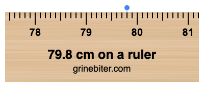 Where is 79.8 centimeters on a ruler