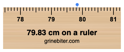 Where is 79.83 centimeters on a ruler